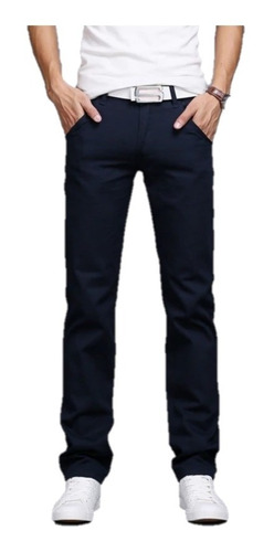 Don - Pantalón Drill Strech Azul Noche - Slim Fit - Pitillo