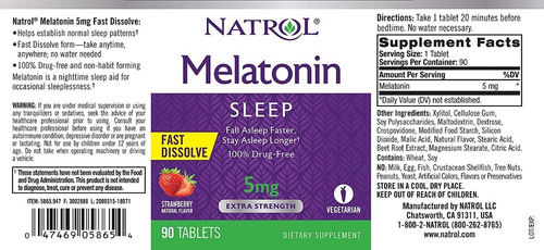 Imagen 5 de 5 de Melatonina 5 Mg 90 Tabs | Descanso Profundo | Extra Fuerza