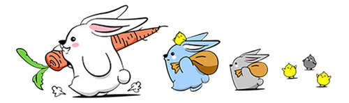 Animal Bunny Stickers Gráfico Para Motos Coches Izquierda L