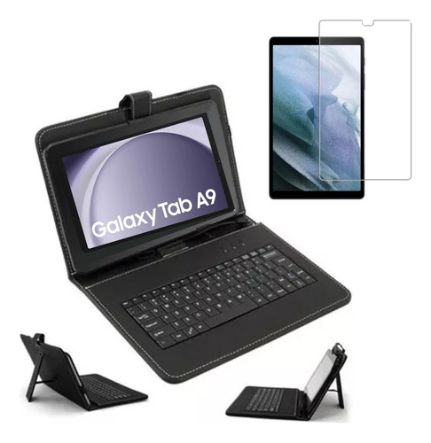 Kit Funda Con Teclado Samsung A9 8.7 Pulgadas +vidrio +lapiz