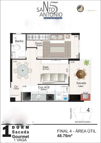 Imagem 5 de 5 de Apartamento Com 1 Dormitório À Venda, 51 M² Por R$ 295.159,30 - Aviação - Praia Grande/sp - Ap1663