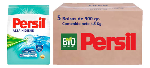 5 Pack Detergente En Polvo Persil Alta Higiene 900gr C/u