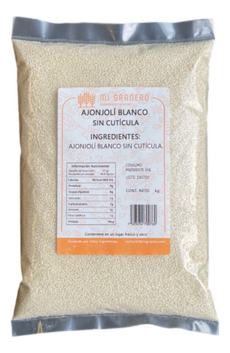 Ajonjolí Blanco Sin Cutícula (sesamo) 1 Kilogramo