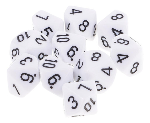 10pcs D10 Dados Dados Acrílicos Caras Para And Juegos
