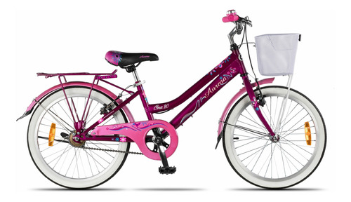 Bicicleta infantil Aurora Juveniles Ona R20 1v frenos v-brakes color fucsia con pie de apoyo  