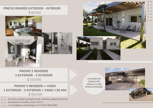 Render 3d Exterior Interior Recorrido Virtuales Arquitectura