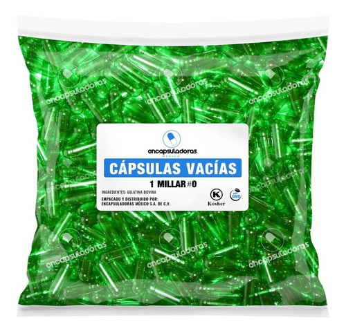 Capsulas Verde Traslucido #0, 1 Millar