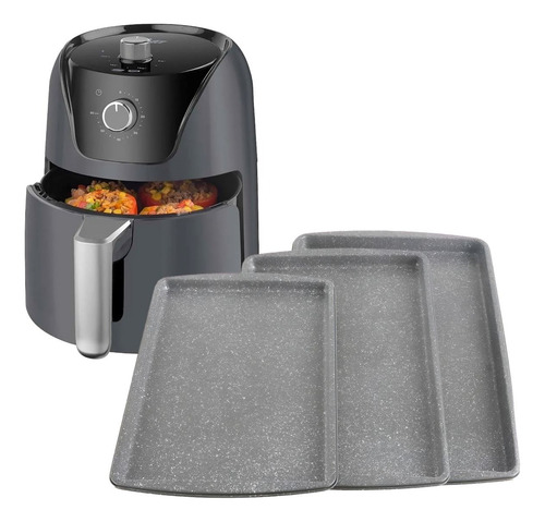 Combo Oster Freidora De Aire 4l+set X3 Bandejas Para Hornear
