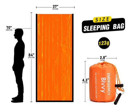 Saco Dormir Emergencia Térmico Ligero Impermeable