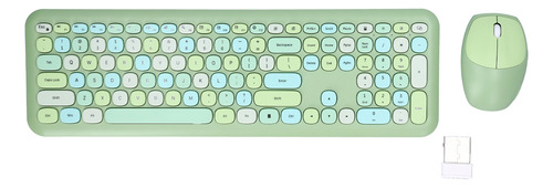 Combo De Teclado Y Ratón Para Pc, 2,4 G, Retro, Multicolor,