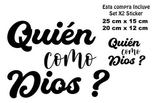 Calcomanía Quien Como Dios Para Auto, Set X 2 Vinil Premium