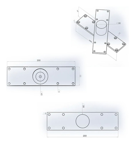 Pivô Aço Inox Rolamento Porta Passagem Até 1000kg