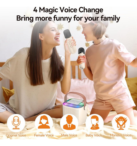 De Karaoke Con 2 Micrófonos Inalámbricos, Máquina De