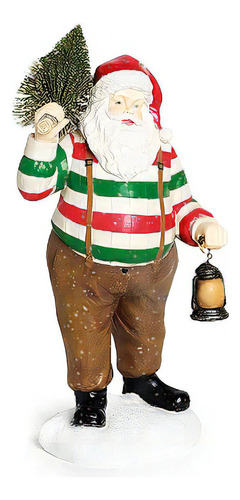 Escultura Decorativa Papai Noel Em Pe Com Pinheiro