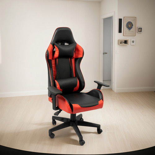 Silla Gamer Pc Playstation Sillon Ergonomica Zgx Oficina Color Rojo/Negro