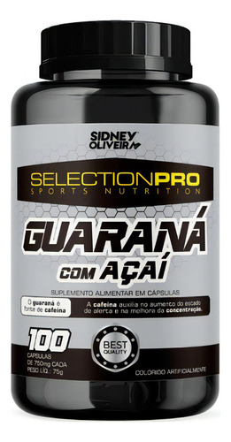 Guaraná Com Açaí Selectionpro 100 Cápsulas Sidney Oliveira Sabor Sem Sabor