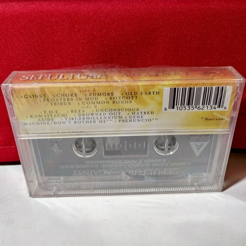 Imagen 2 de 3 de Sepultura Against Casete Nuevo Metallica Pantera Sellado Lea