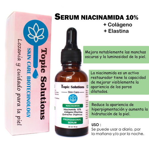 Serum Niacinamida 10% Con Elastina Colàgeno  Manchas Acne