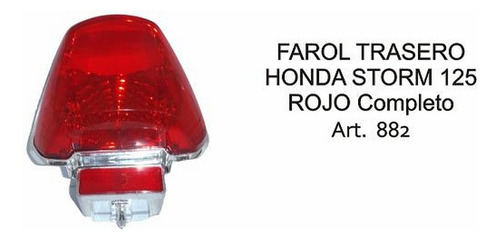 Faro Trasero Honda Storm Sdh 125 (rojo) V.c. 882