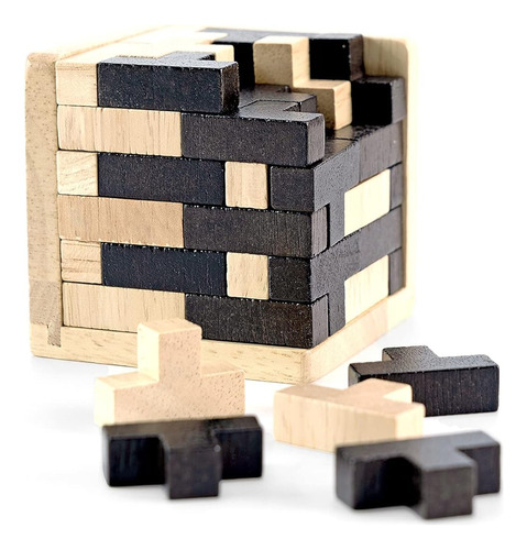 Rompecabezas 3d Puzzle Cubo De Madera Rompecabezas Cerebral 