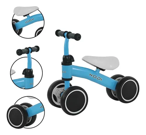Bicicleta Equilíbrio Infantil Andador Sem Pedal 4 Rodas Bebê