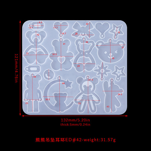 Molde De Silicona Resina Osito M-115