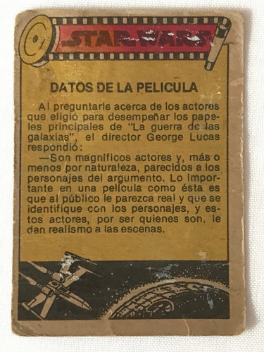 Star Wars Topps Mexico 1977 Tarjeta 45 Darth Vader Obi Wan (Usado)