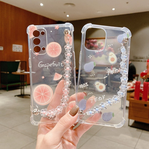 Imagen 3 de 10 de Carcasa Transparente Protectora Con Pulsera Para Samsung