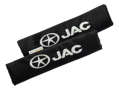 Protectores Cubre Cinturones Tela Negro Logo Jac Bordado