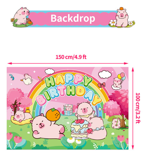 Set Fondo Globos Capibara De Decoración Para Fiestas 31pcs TM