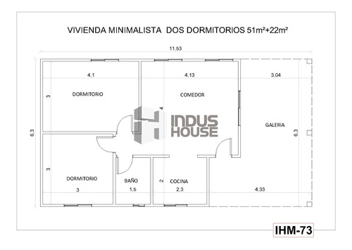 Imagen 5 de 10 de Vivienda Pre Fabricada Ihm-73 Estilo Minimalista C/cochera