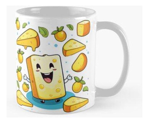 Taza X4 ¡feliz Queso Baila Con Sus Amigos! Calidad Premium