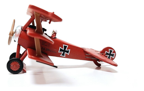 Miniatura Diecast 1/72, Avión Fokker Dr1 Barón Rojo