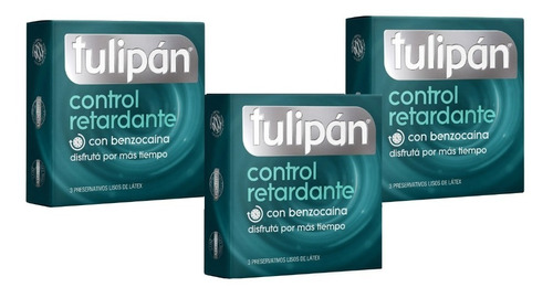 Preservativos Tulipan Control X 3 Cajitas X 3 Unid Cada Una