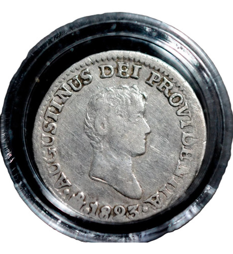 Moneda 1/2 Real Agustín De Iturbide Plata Original 1823 J Mo