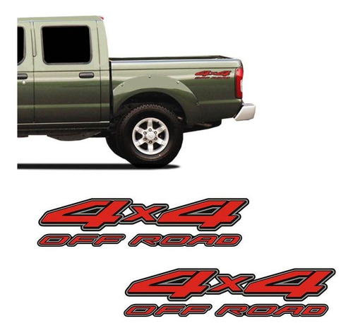 Par De Adesivos 4x4 Off Road Nissan Frontier Emblema Lateral