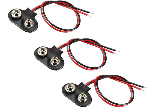 Uxcell 3pcs Dc 9v Bateria Clip T Tipo Hebilla Conector De C