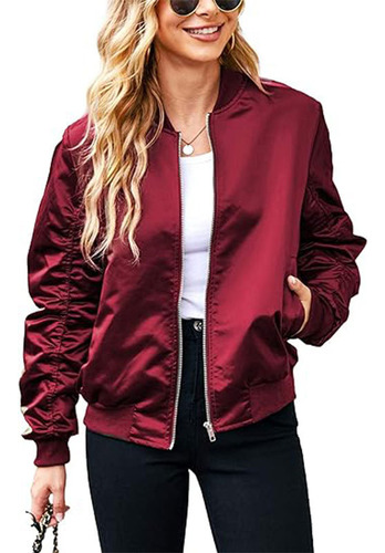 Chaqueta Casual Con Cremallera Para Mujer, Silueta Extragran