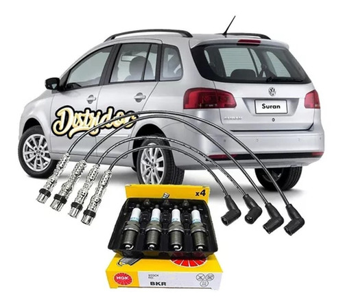 Kit Cables + Bujias Vw Suran Gol 1.6 8v Ngk Apto Gnc 1 Elec 