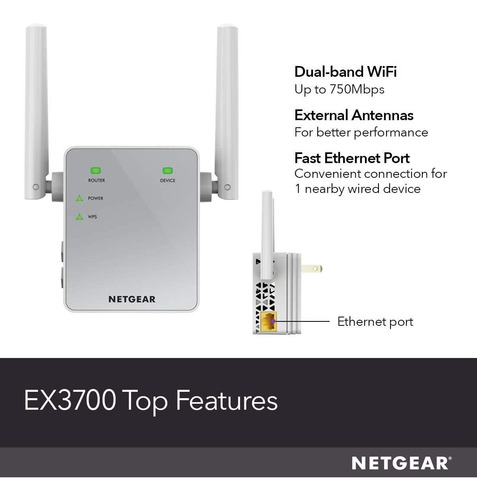 Netgear Ex3700 Wi-fi Range Extender - Dual Band Ac750