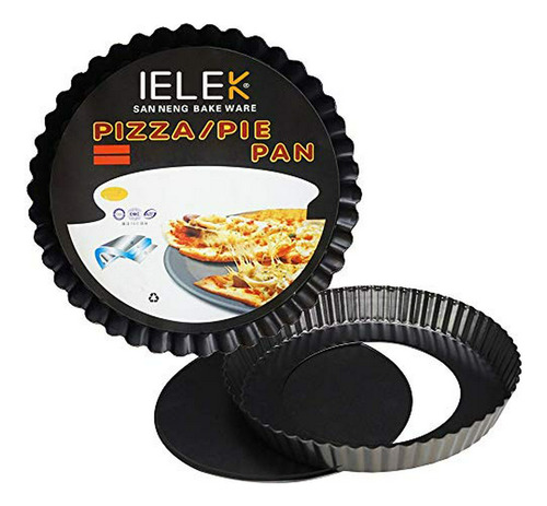 Ielek Tart Flan Pie Pan Nonstick Heavy Duty