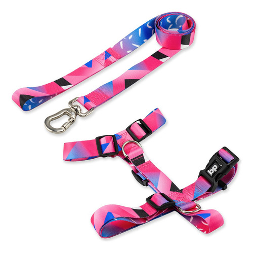Coleira Peitoral Com Guia Para Cachorro Pet Cães Basic Pet Cor Lawn Tamanho Pequeno