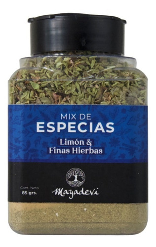 Mix  Especias Limón Y Finas Hierbas En Frasco Vata Mayadevi 