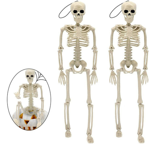 2 Piezas Esqueletos De Halloween Decoraciones Calavera 38cm