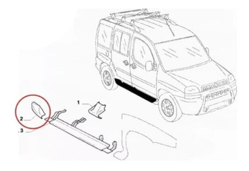 Moldura Estribo Traseiro Direito Doblo 2011 2012 2013 Fiat