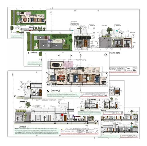 Plano De Casa Moderna Medidas Diseño Color 172m2
