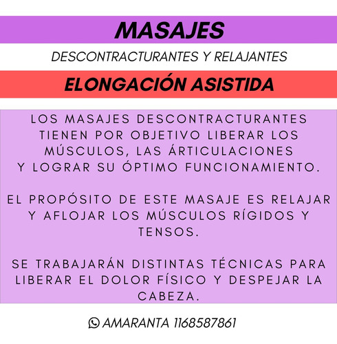 Masajes. Masajista Profesional