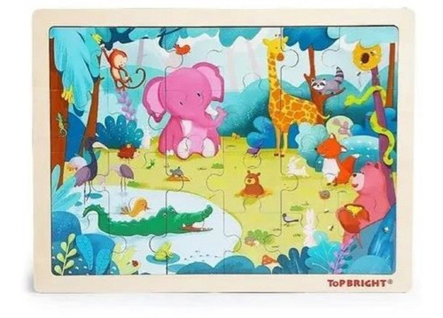 Rompecabezas 24 Pz Animales Bosque Tpb039 Top Bright Madera 