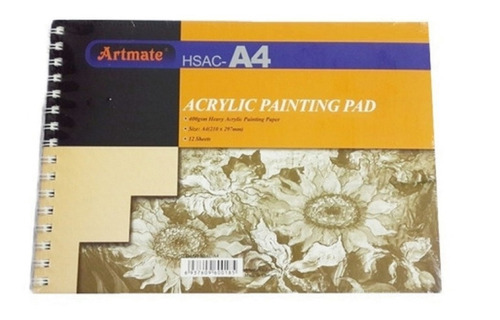 Block Acrilico Artmate A4 400g 12h Espiralado Hsac-a4