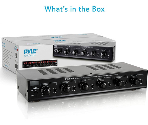 Pyle Usa Selector De Parlantes Switch 4 Juegos 2 Amp Volumen